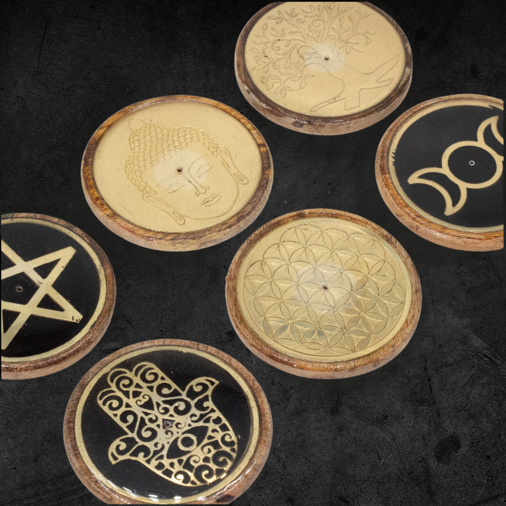 Porte-encens Hamsa en bois de manguier