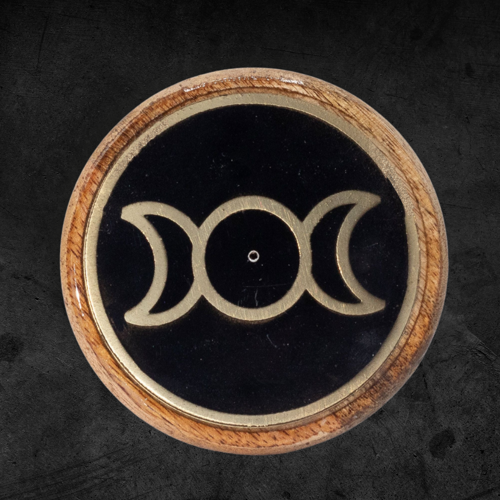 Oro y negro sobre madera de mango - Triple Luna