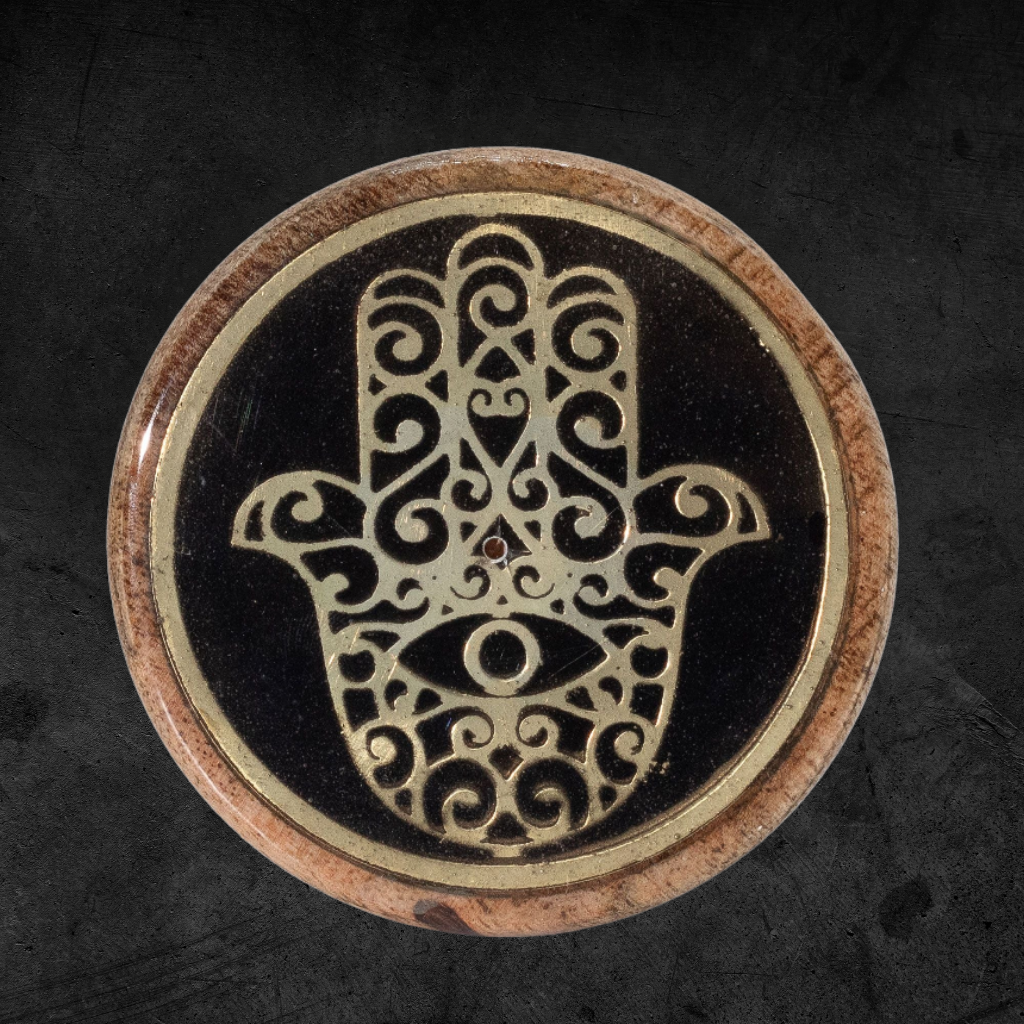 Porte-encens Hamsa en bois de manguier